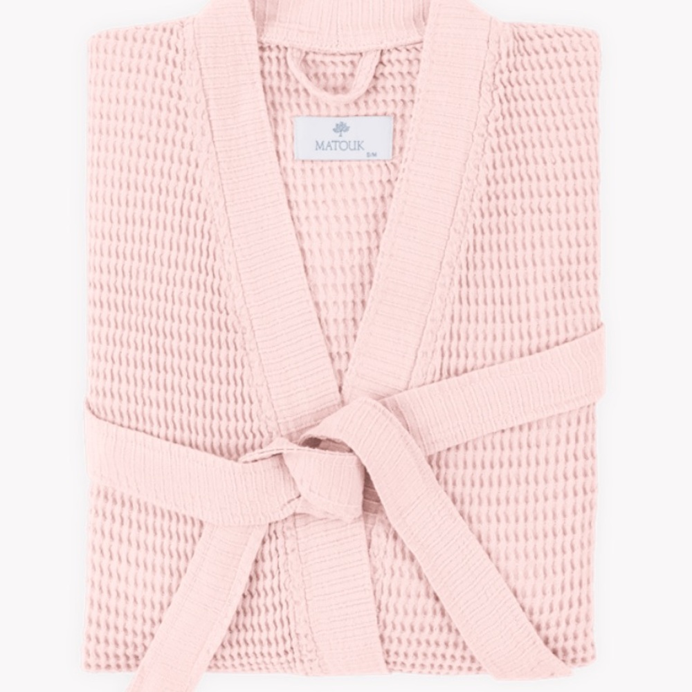 Matouk Kiran Turkish Waffle Robe NWT Sz S/M - Picture 3 of 4